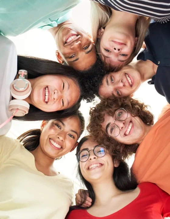 Group of smiling international students