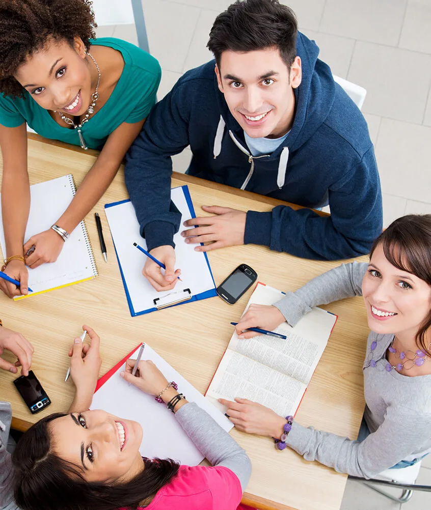 Students working together